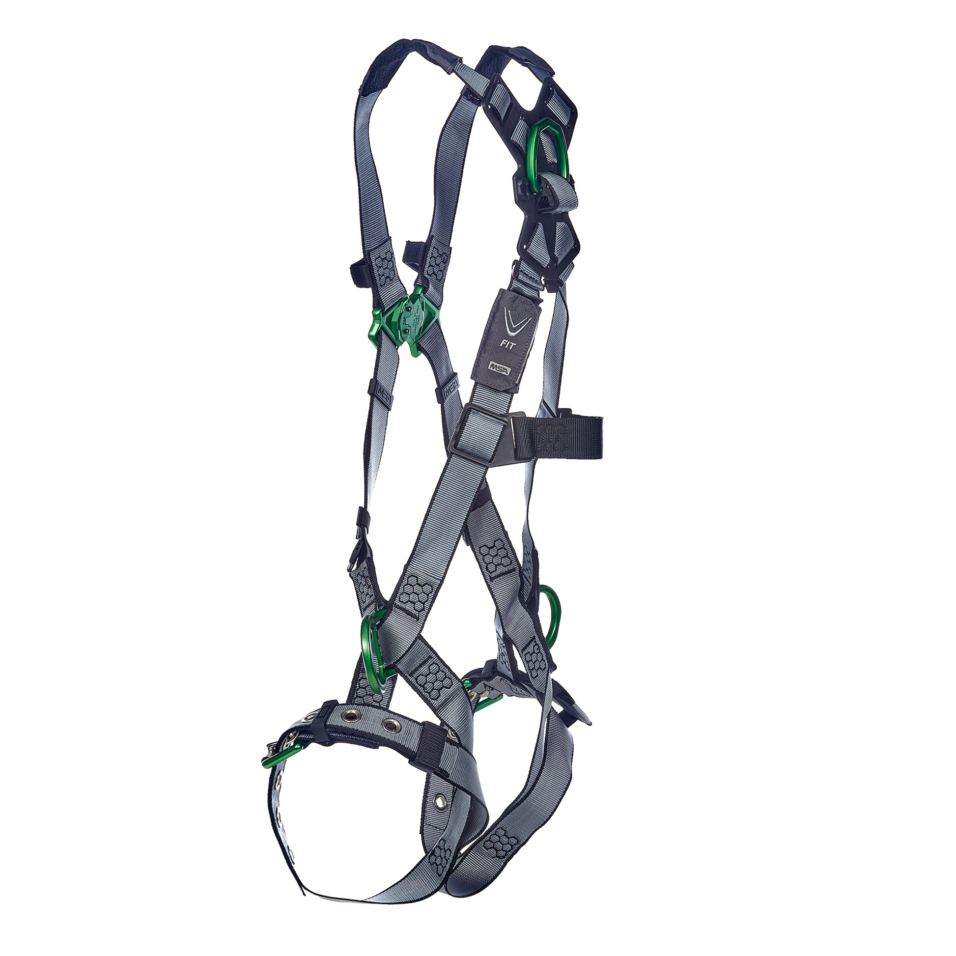 MSA V-FIT Harness w/Back & Side D-Rings - Tongue Buckle Leg Straps - Extra Large - 10195111