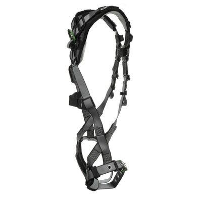 MSA V-FIT Harness w/Back & Front D-Rings - Tongue Buckle Leg Straps - Shoulder Padding - Super Extra Large - 10194895