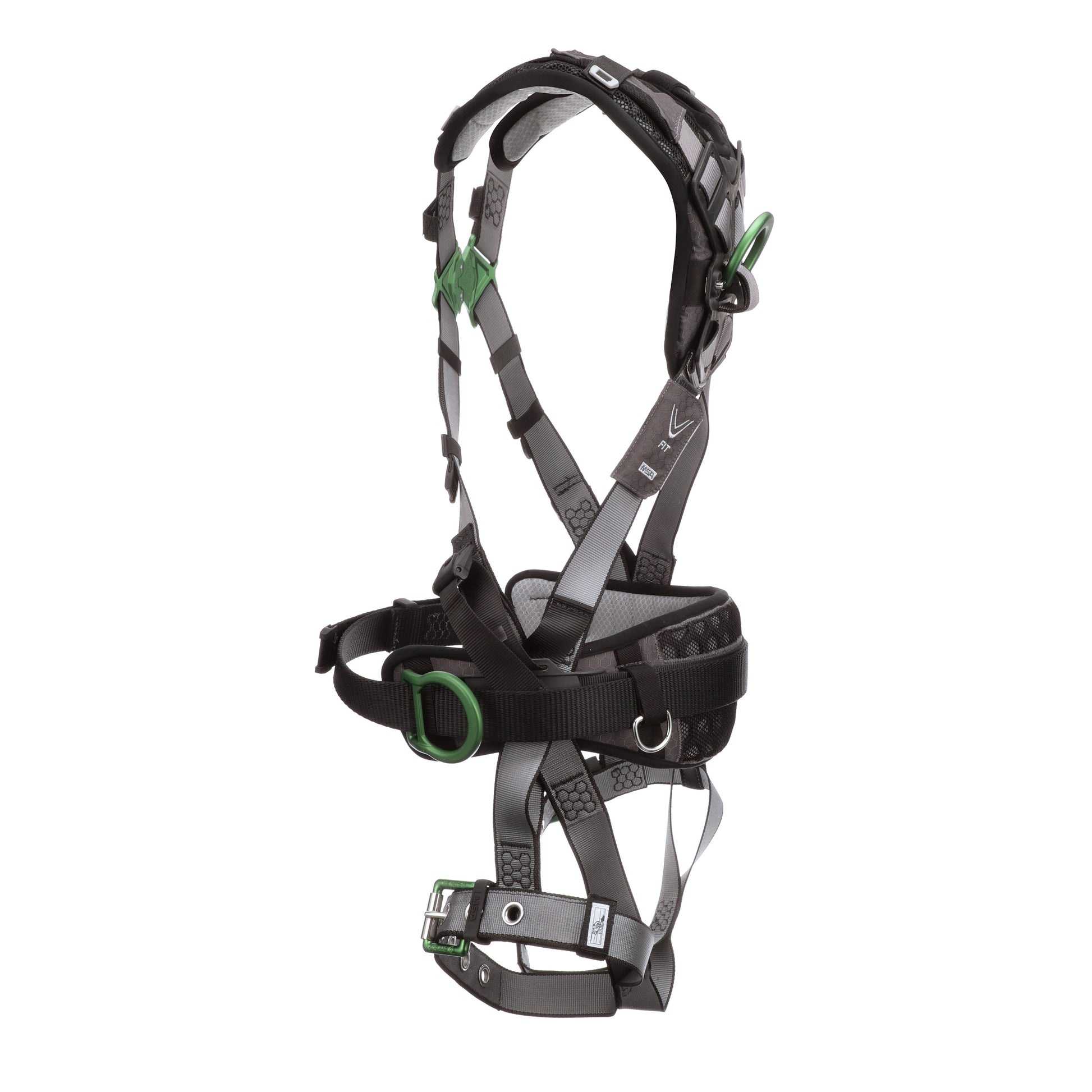 MSA V-FIT Construction Harness w/Back & Side D-Rings - Tongue Buckle Leg Straps - Shoulder Padding - Extra Large - 10195150