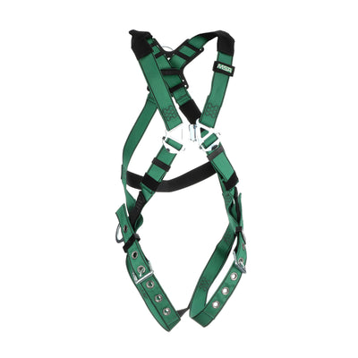 MSA V-FORM Harness w/Back & Side D-Rings - Tongue Buckle Leg Straps - Super Extra Large - 10197217