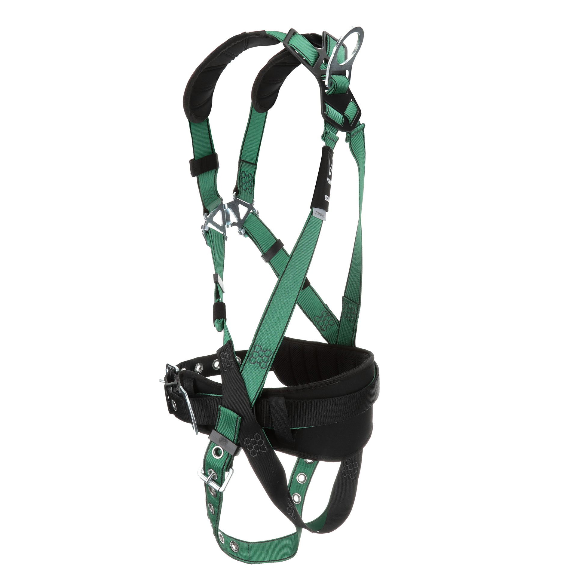 MSA V-FORM Construction Harness w/Back & Side D-Rings - Tongue Buckle Leg Straps - Shoulder Padding - Super Extra Large - 10197366