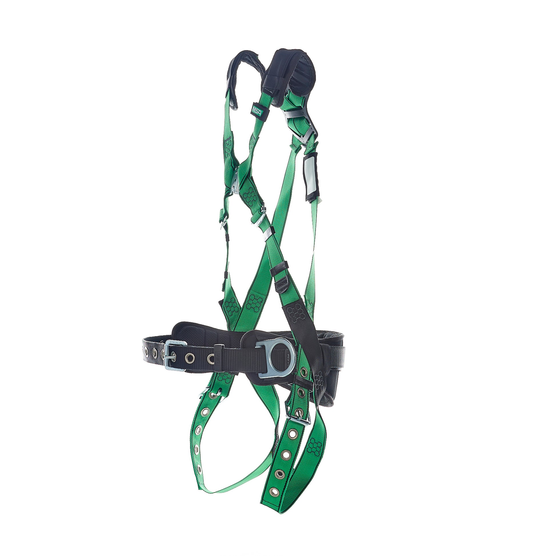 MSA V-FORM Construction Harness w/Back & Side D-Rings - Tongue Buckle Leg Straps Quick Connect Chest Buckle - Shoulder Padding - Standard - 10207734