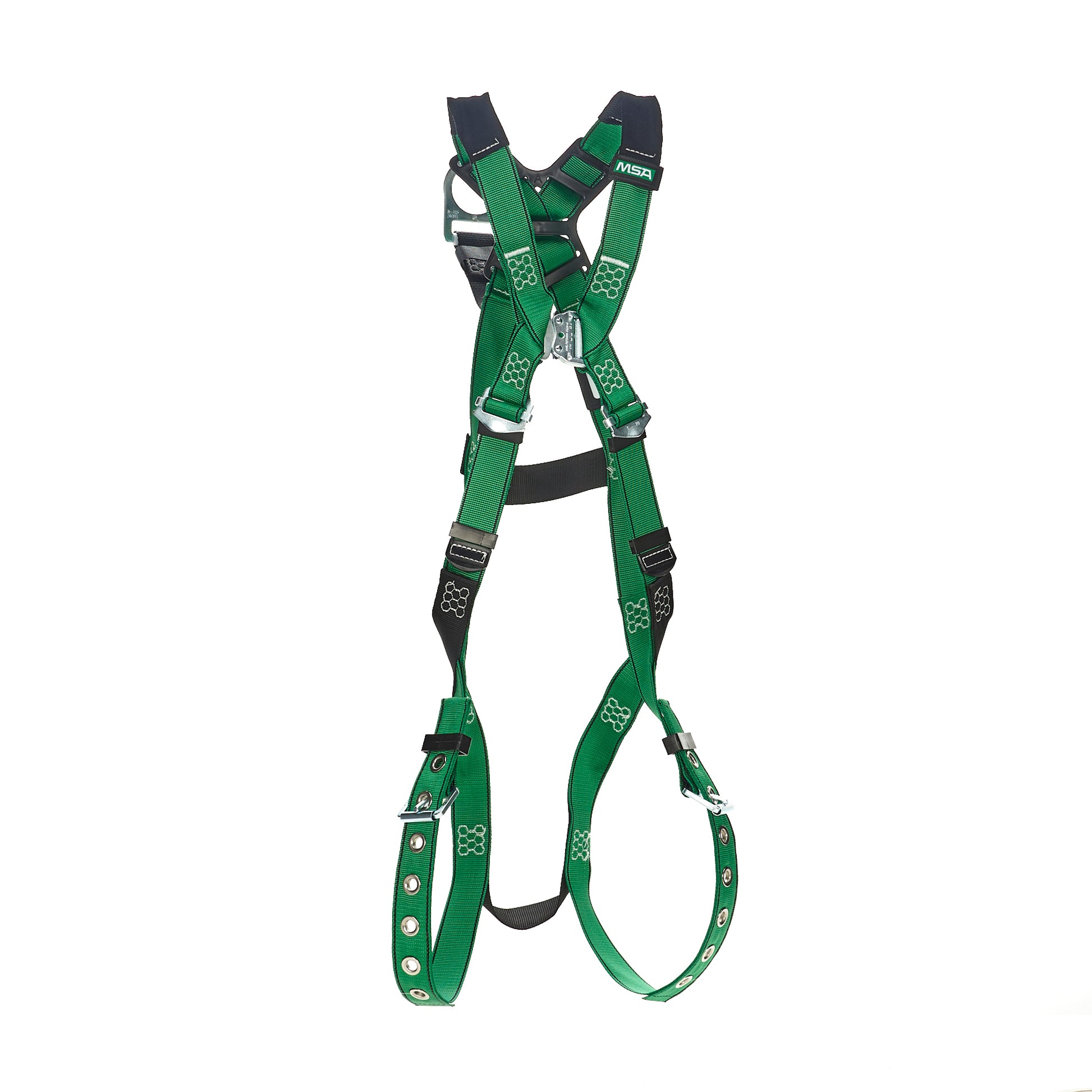 MSA V-FORM Harness w/Back D-Ring with D-Ring Extender - Tongue Buckle Leg Straps Quick Connect Chest Buckle - Extra Small - 10208274