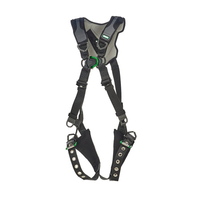 MSA V-FLEX Harness w/Back & Front D-Rings - Tongue Buckle Leg Straps - Super Extra Large - 10211323