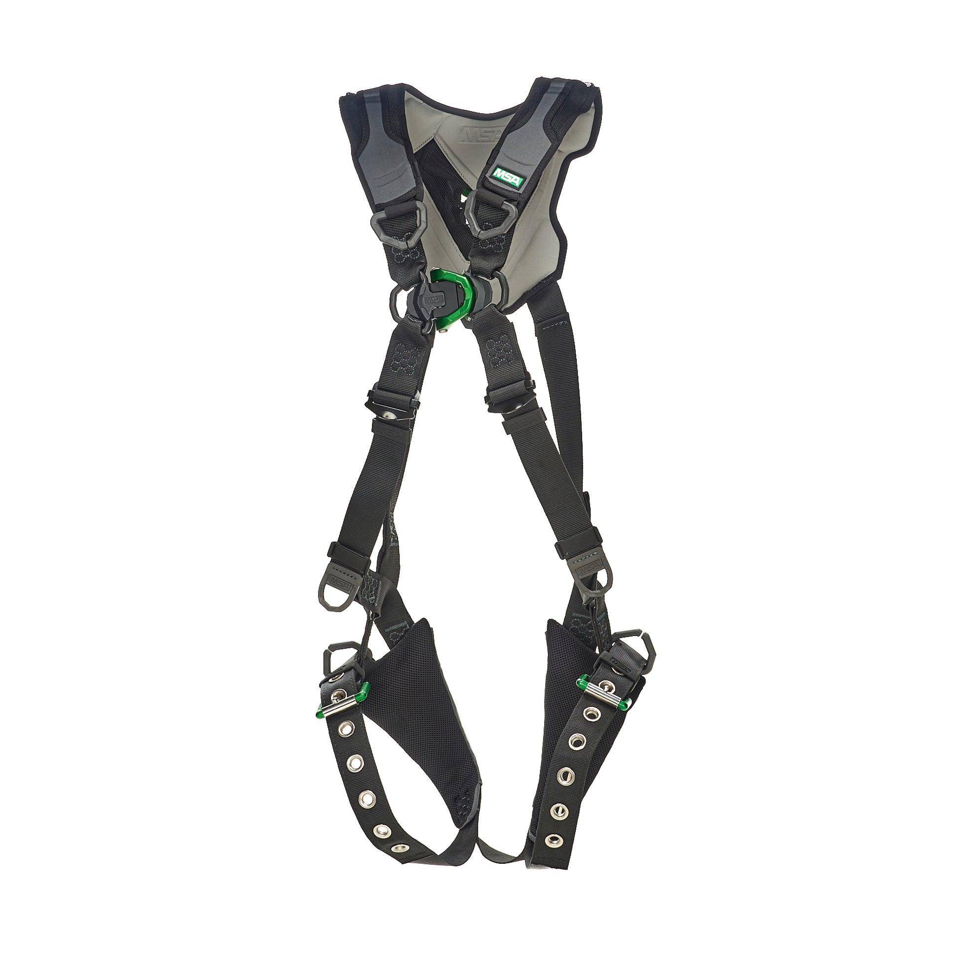 MSA V-FLEX Standard Harness w/Back & Front D-Rings - Tongue Buckle Leg Straps - Standard - 10211321