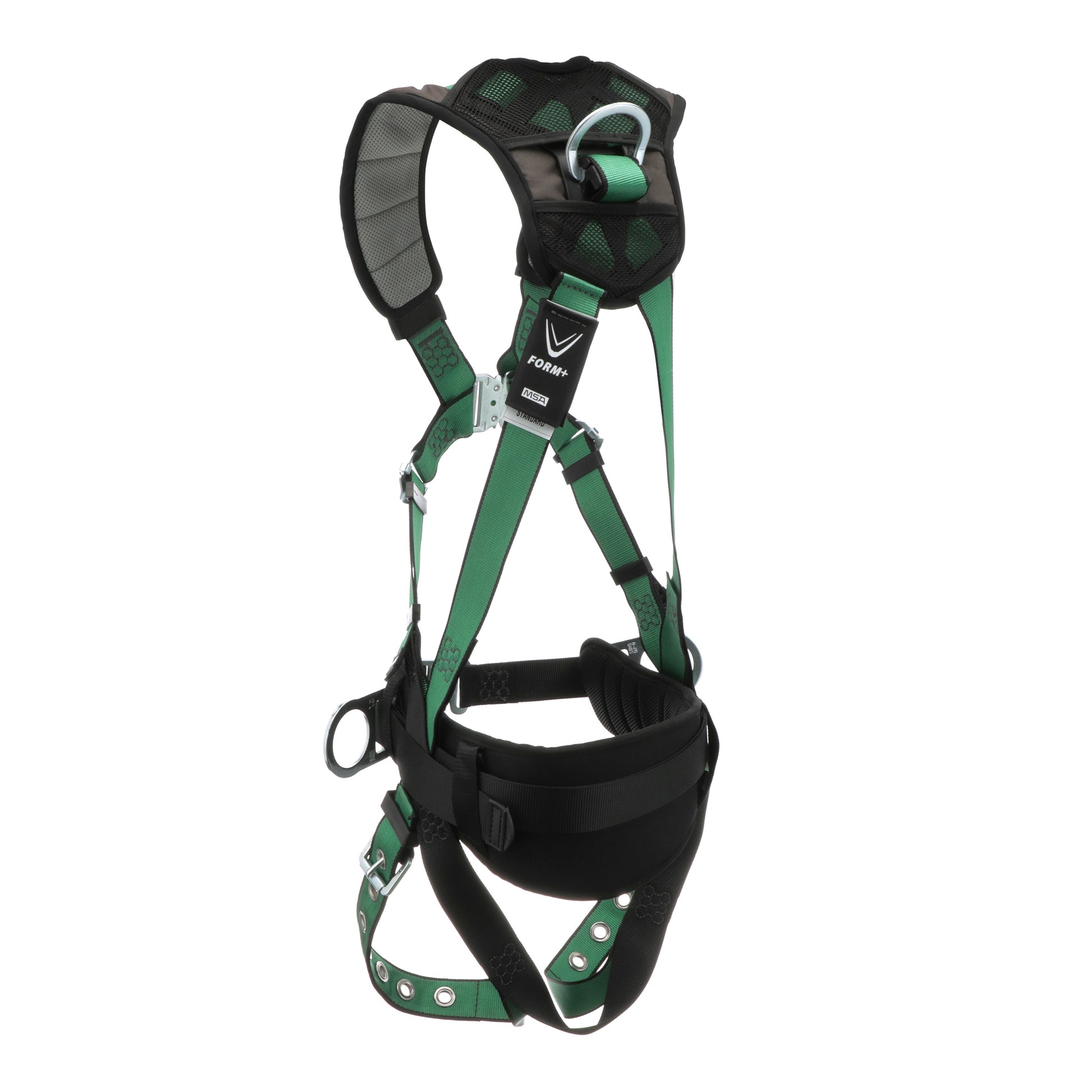 MSA V-FORM+ Construction Harness w/Back & Side D-Rings - Tongue Buckle Leg Straps - Shoulder Padding - Extra Small - 10206160