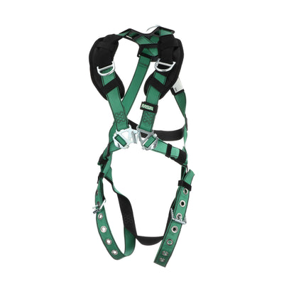 MSA V-FORM Harness w/Back & Shoulder D-Rings - Tongue Buckle Leg Straps - Extra Small - 10197218