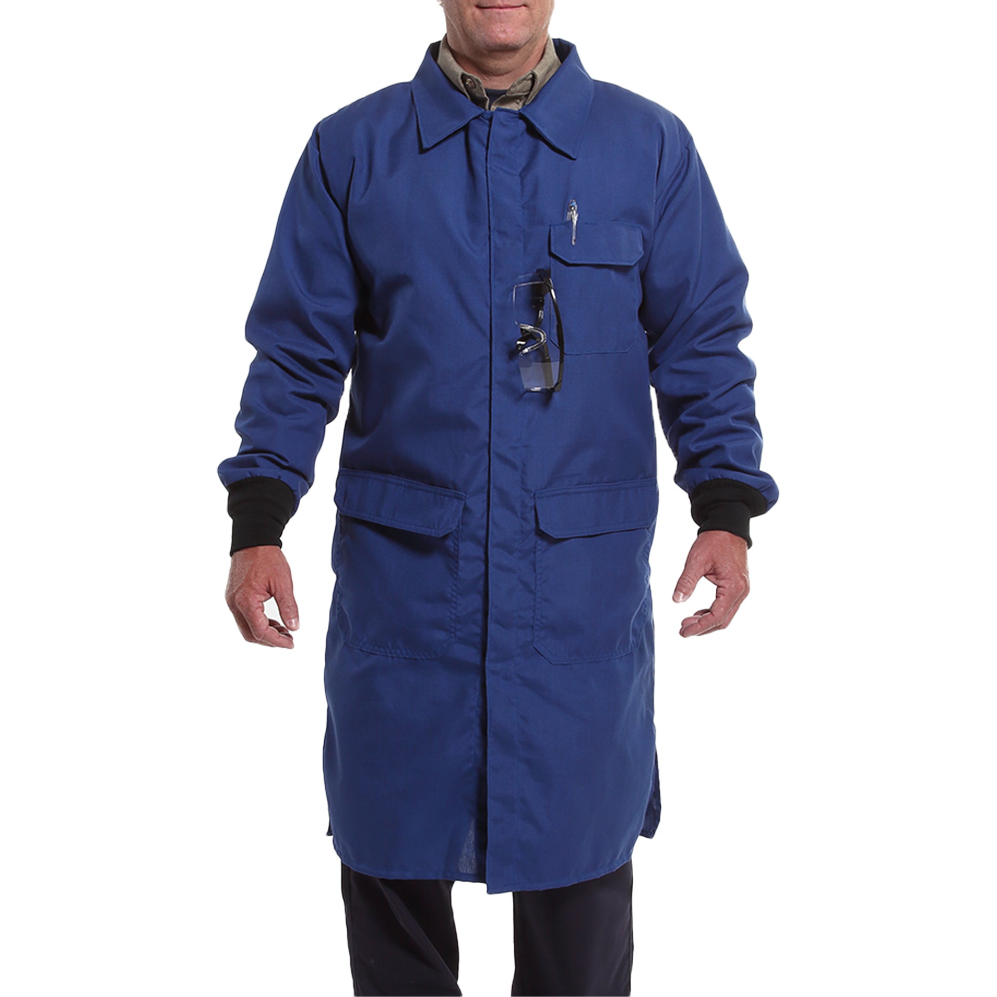 NSA FR Chemical Resistant Lab Coat - Royal Blue - LABCR-RB-_ _