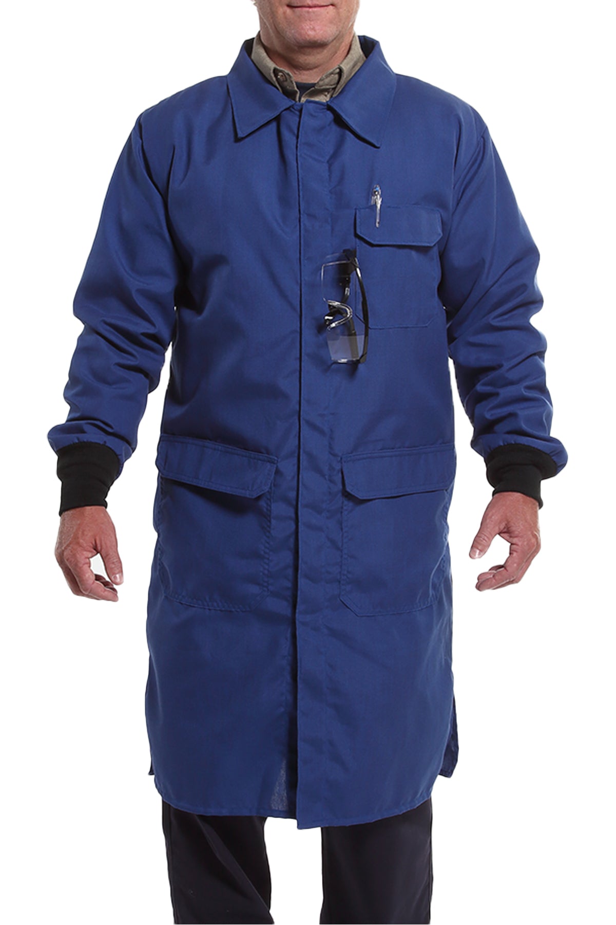 NSA FR Chemical Resistant Lab Coat - Royal Blue - LABCR-RB-_ _