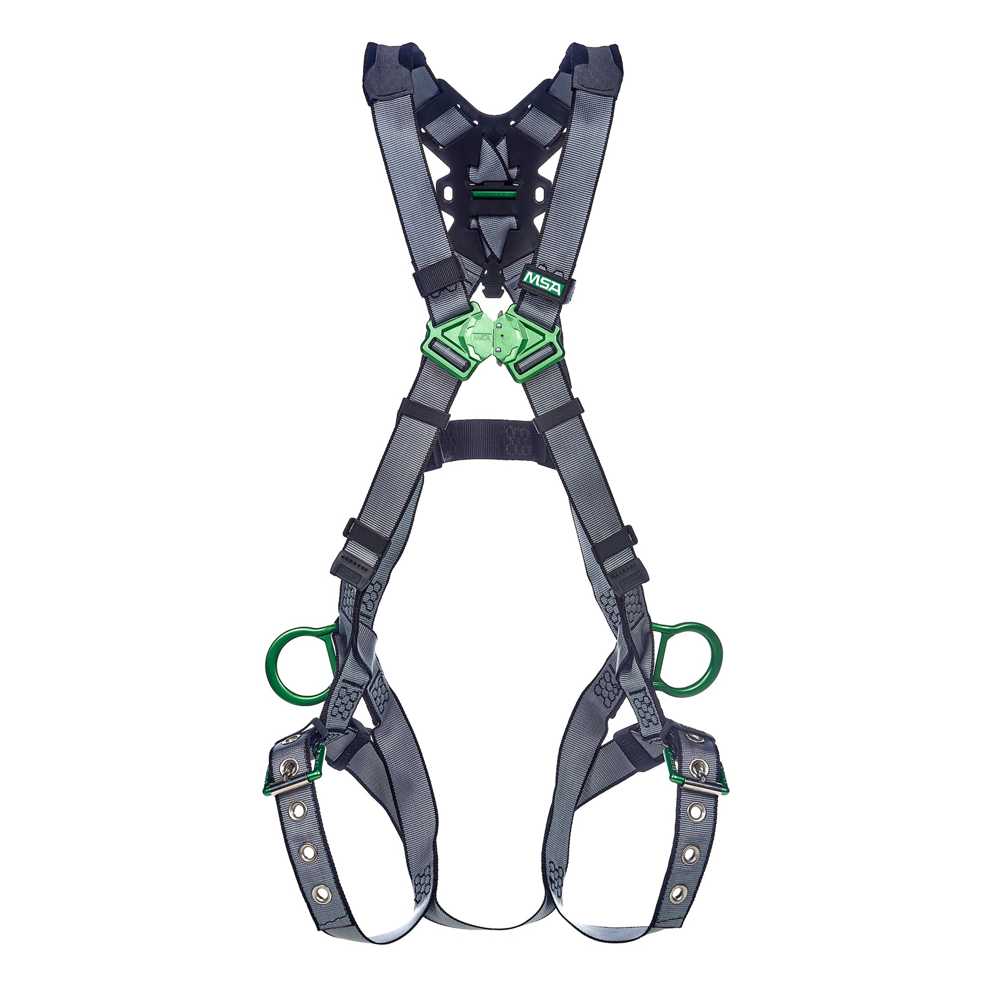 MSA V-FIT Harness w/Back & Side D-Rings - Tongue Buckle Leg Straps - Extra Large - 10195111