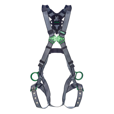 MSA V-FIT Harness w/Back & Side D-Rings - Tongue Buckle Leg Straps - Standard - 10195110