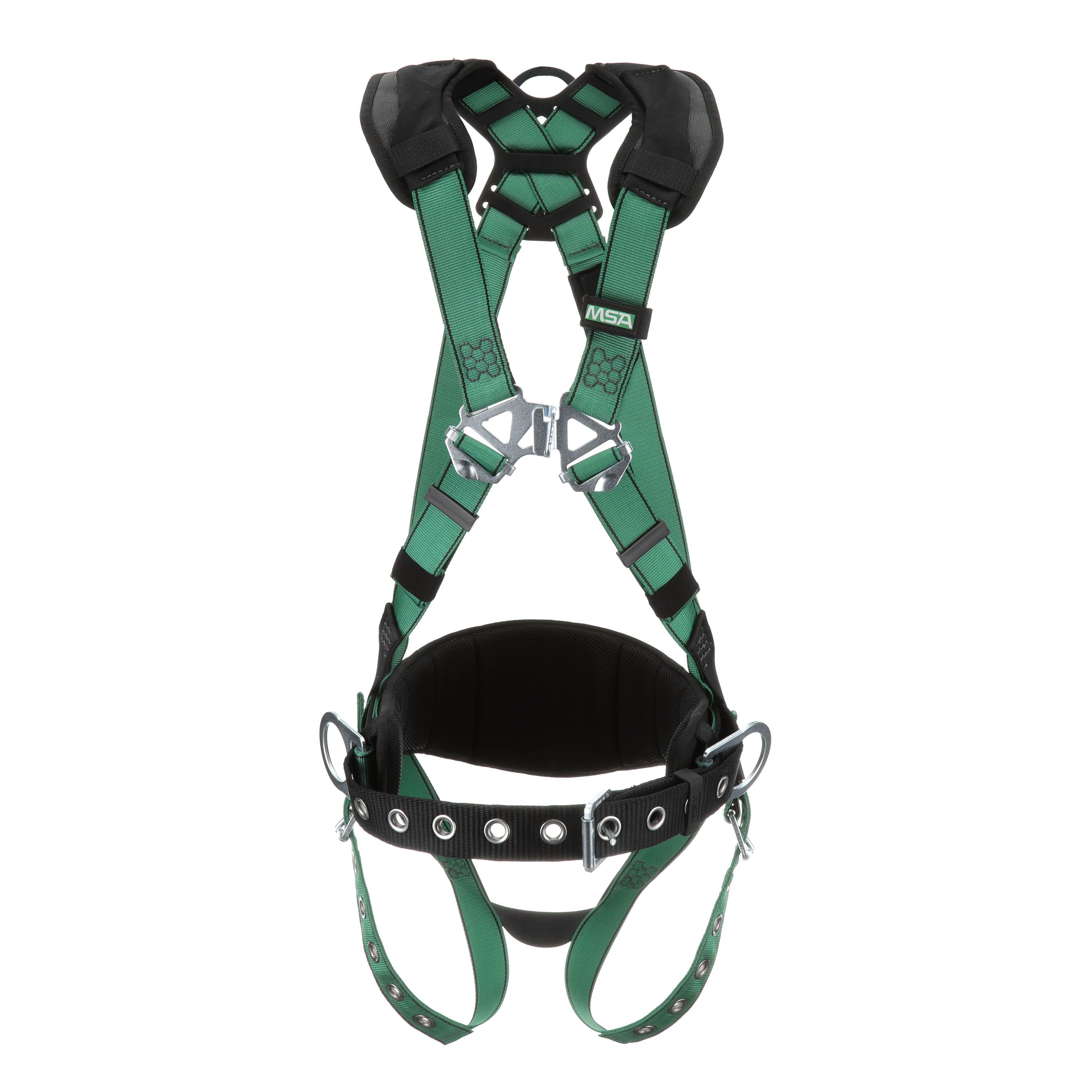 MSA V-FORM Construction Harness w/Back & Side D-Rings - Tongue Buckle Leg Straps - Shoulder Padding - Standard - 10197364