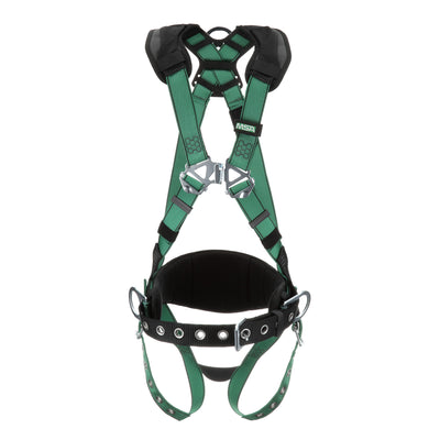 MSA V-FORM Construction Harness w/Back & Side D-Rings - Tongue Buckle Leg Straps - Shoulder Padding - Extra Large - 10197365