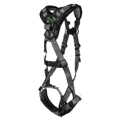 MSA V-FIT Harness w/Back & Front D-Rings - Tongue Buckle Leg Straps - Shoulder Padding - Super Extra Large - 10194895