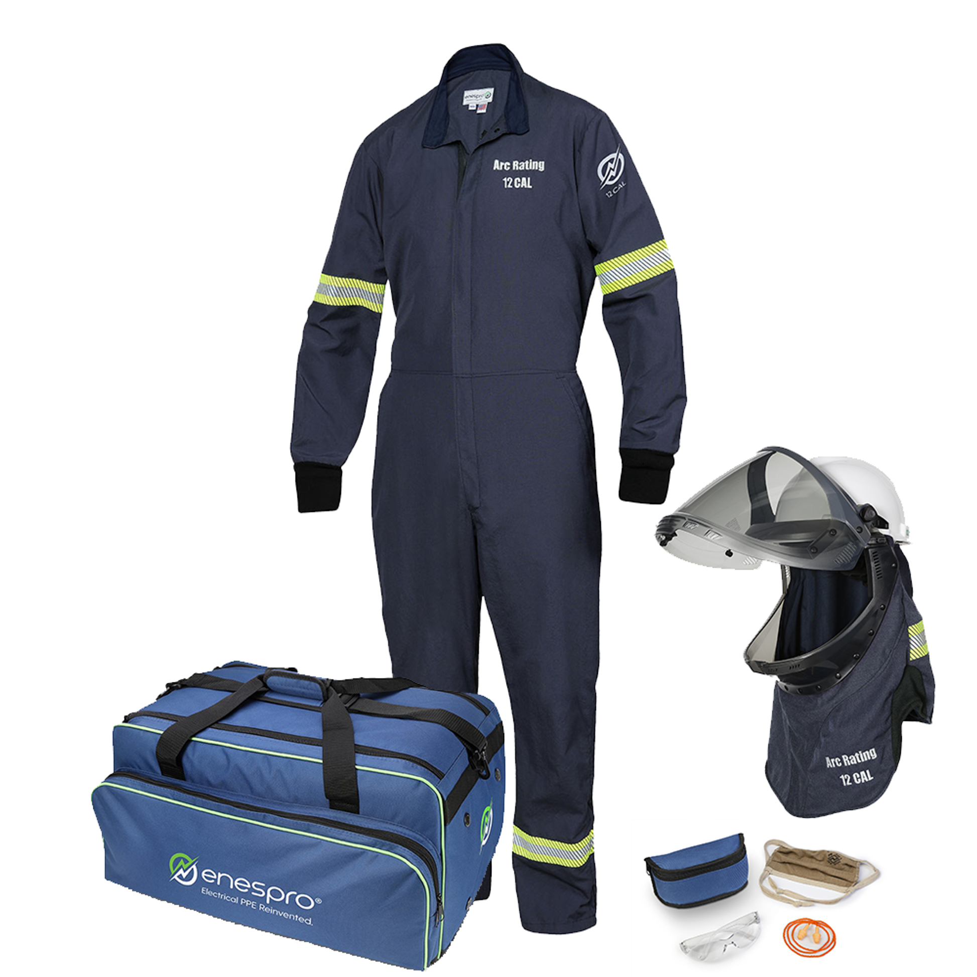 Enespro AirLite 12 cal Coverall Arc Flash Kit with Lift Front Shroud - EN12KTNTNB03