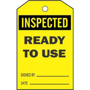 INSPECTED  READY TO USE TAGS - INSPECTED  READY TO USE TAGS, 6.125X3, Rigid Vinyl