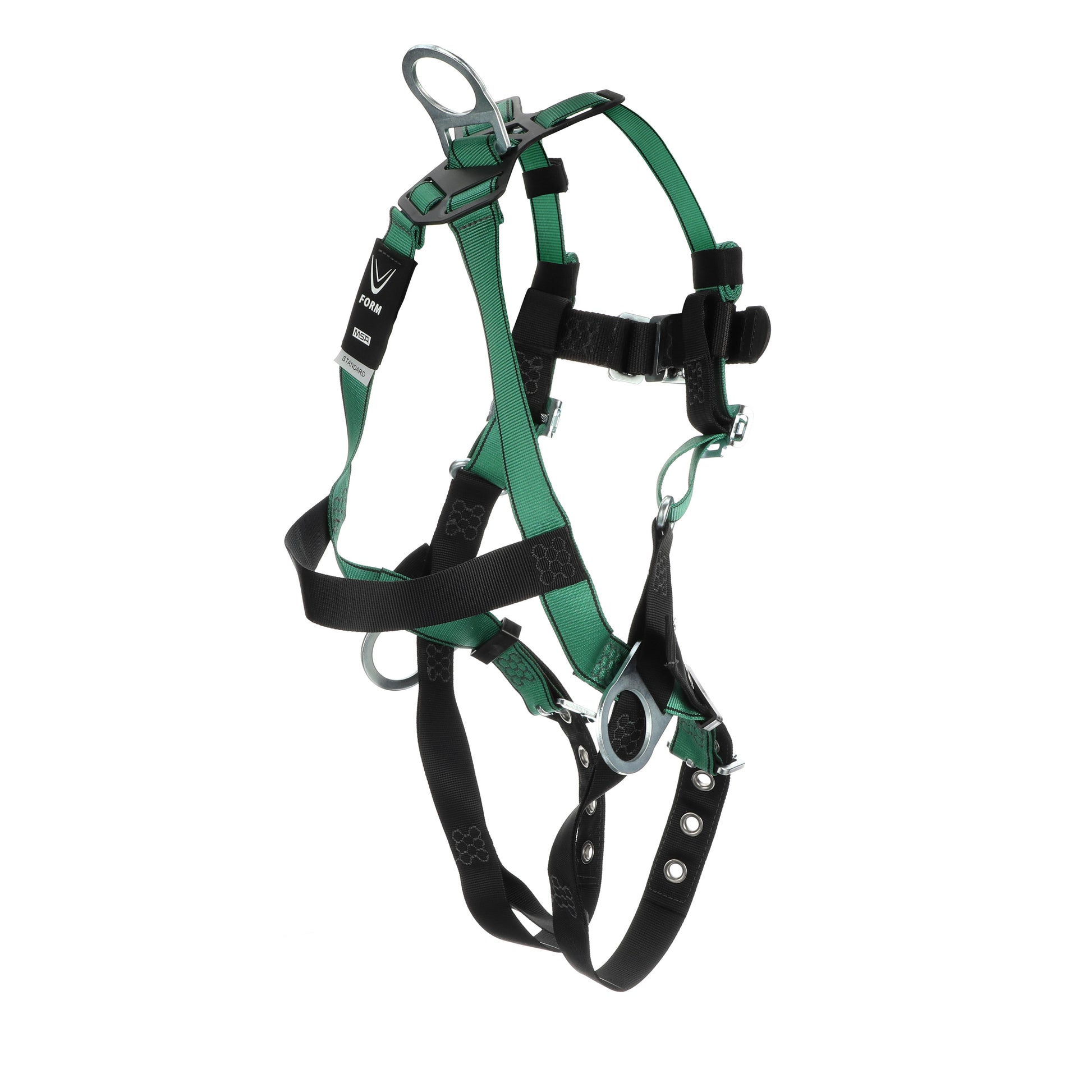 MSA V-FORM Harness w/Back, Front & Side D-Rings - Tongue Buckle Leg Straps - Extra Small - 10197206