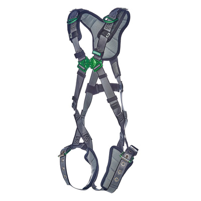 MSA V-FIT Harness w/Back & Shoulder D-Rings - Tongue Buckle Leg Straps - Shoulder & Leg Padding - Super Extra Large - 10195030