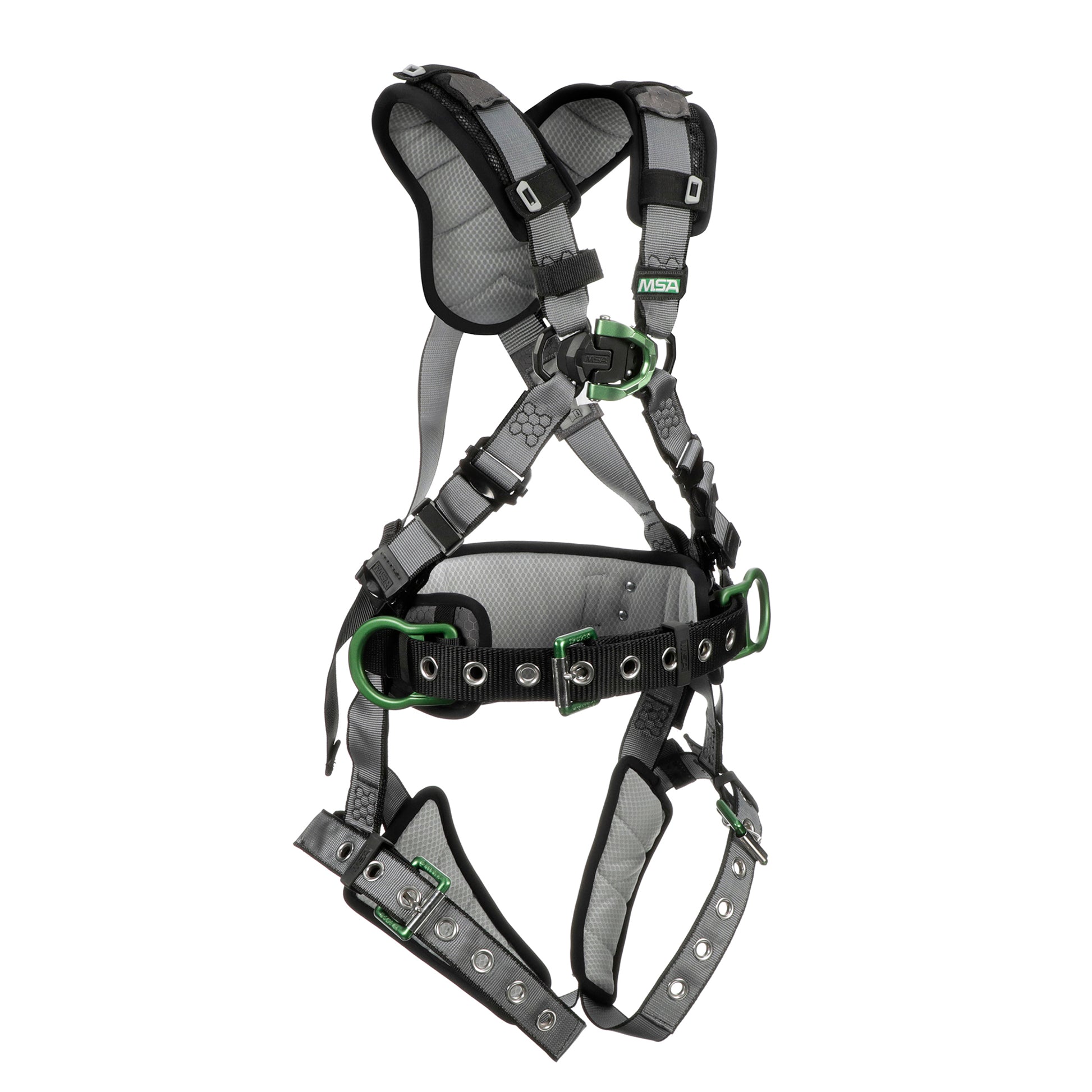 MSA V-FIT Construction Harness w/Back & Side D-Rings - Tongue Buckle Leg Straps - Shoulder & Leg Padding - Standard - 10195181