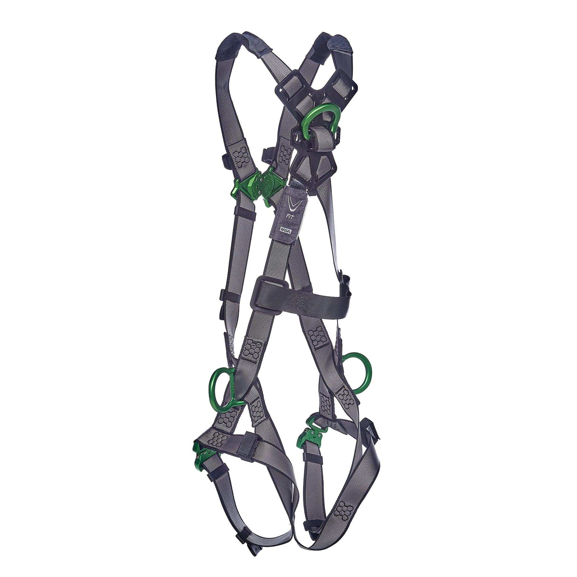 MSA V-FIT Harness w/Back & Side D-Rings - Quick-Connect Leg Straps - Extra Small - 10195063