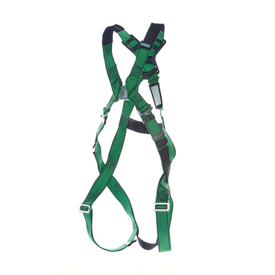 MSA V-FORM Harness w/Back D-Ring - Qwik-Fit Leg Straps Quick Connect Chest Buckle - Super Extra Large - 10207732