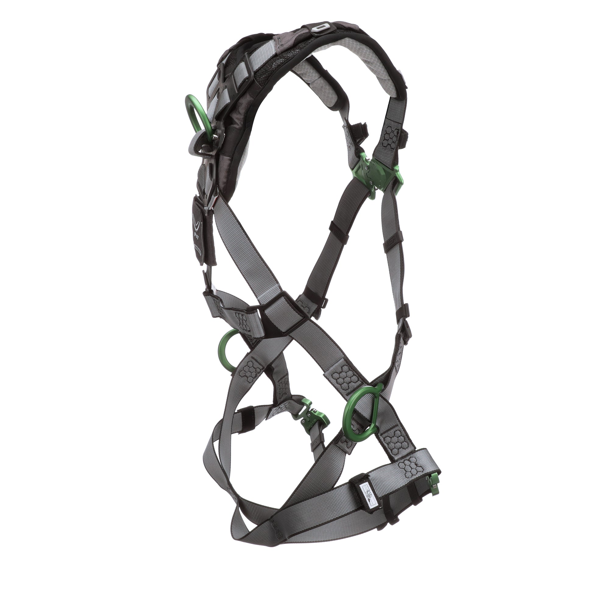 MSA V-FIT Harness w/Back & Side D-Rings - Quick-Connect Leg Straps - Shoulder Padding - Super Extra Large - 10194875