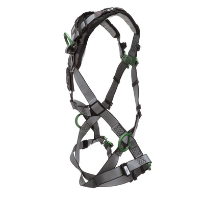 MSA V-FIT Harness w/Back & Side D-Rings - Quick-Connect Leg Straps - Shoulder Padding - Super Extra Large - 10194875