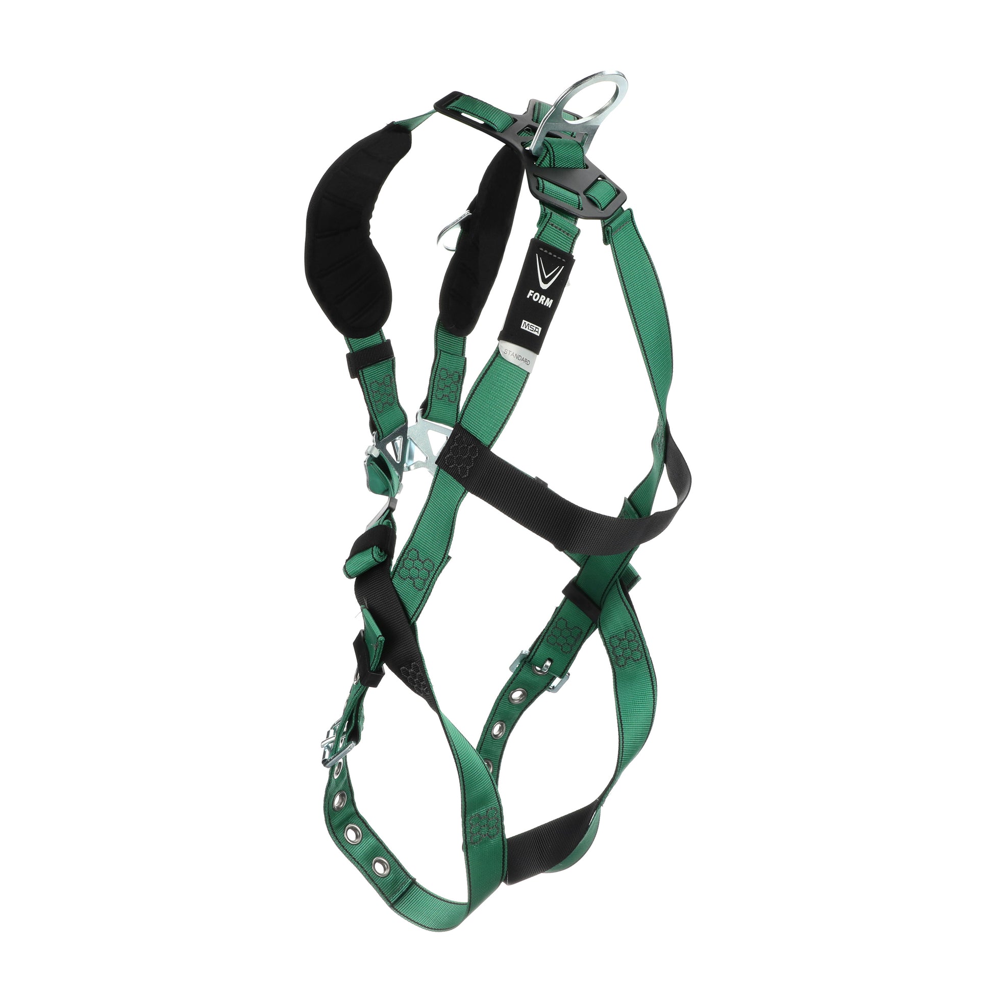 MSA V-FORM Harness w/Back & Shoulder D-Rings - Tongue Buckle Leg Straps - Extra Small - 10197218