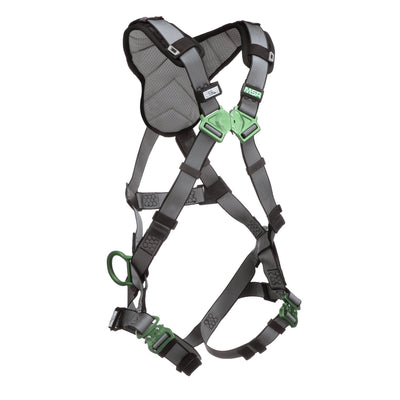 MSA V-FIT Harness w/Back & Side D-Rings - Quick-Connect Leg Straps - Shoulder Padding - Standard - 10194873