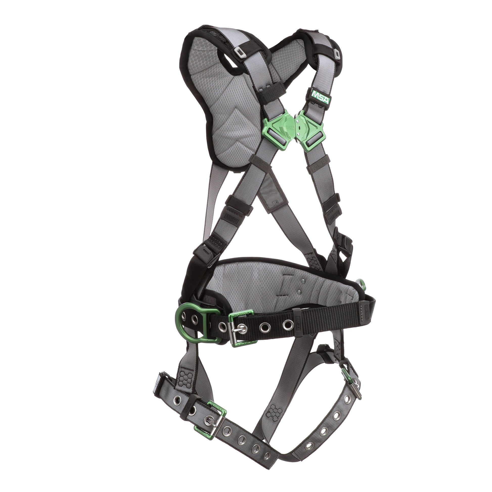 MSA V-FIT Construction Harness w/Back & Side D-Rings - Tongue Buckle Leg Straps - Shoulder Padding - Extra Small - 10195148