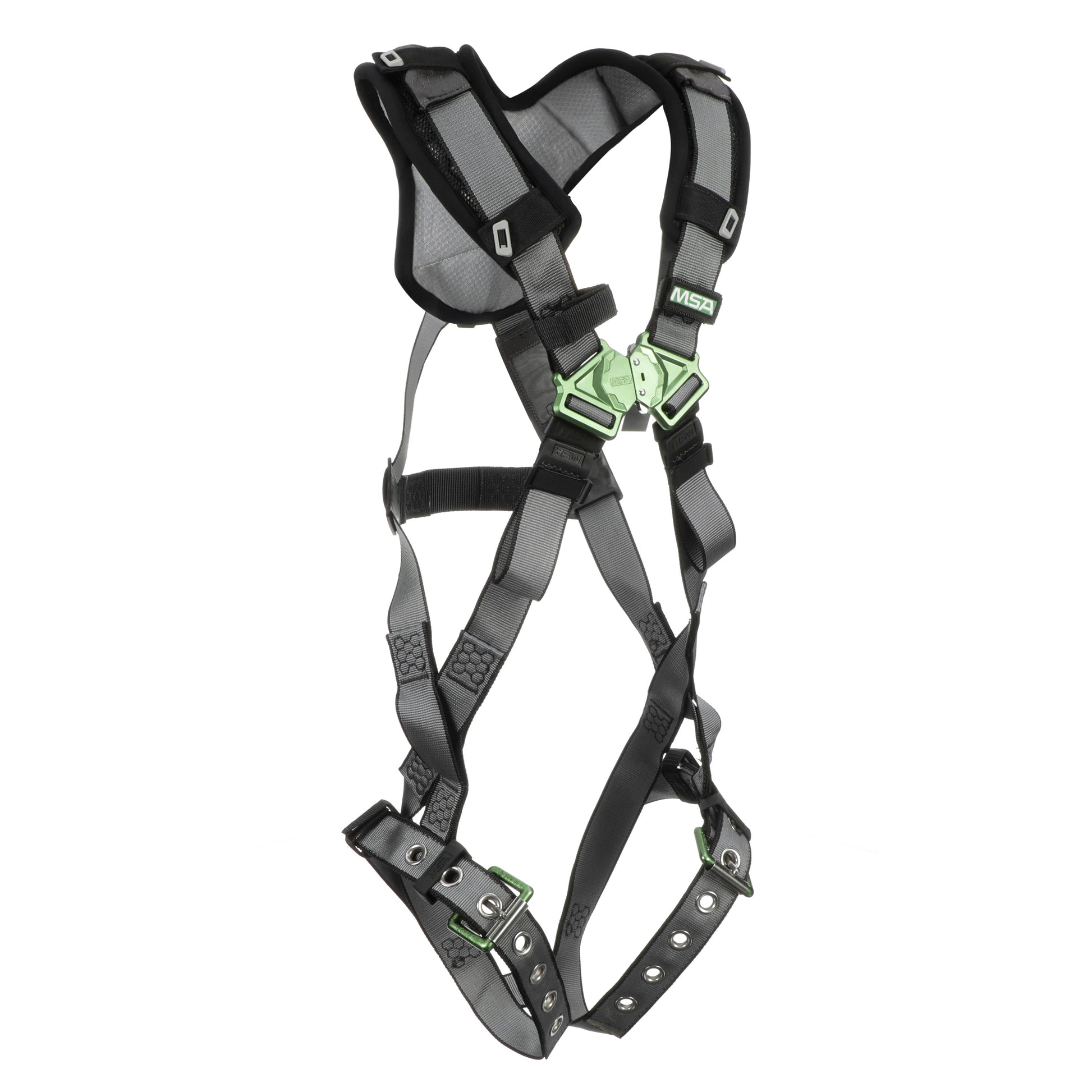 MSA V-FIT Harness w/Back D-Ring - Tongue Buckle Leg Straps - Shoulder Padding - Extra Large - 10194890