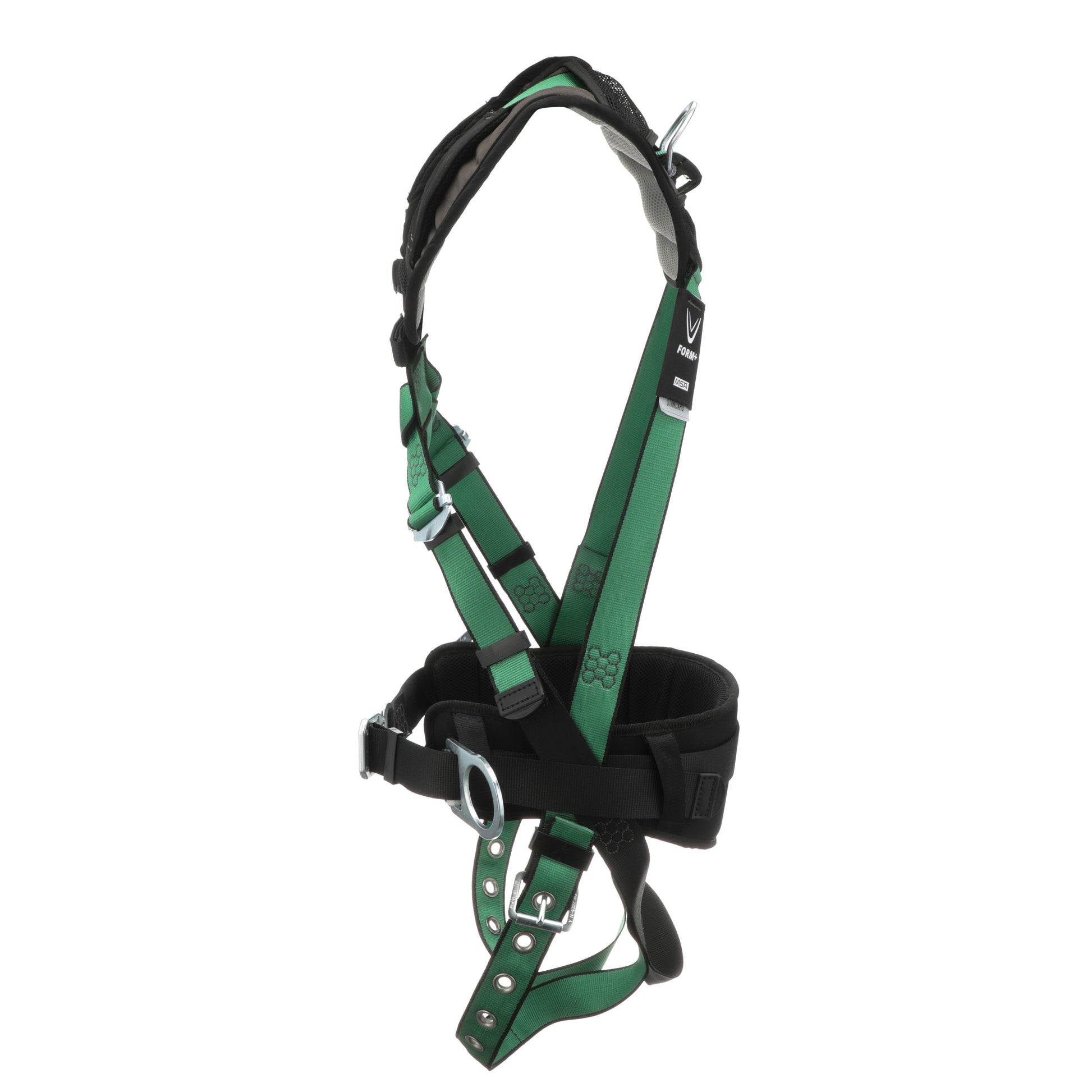 MSA V-FORM+ Construction Harness w/Back & Side D-Rings - Tongue Buckle Leg Straps - Shoulder Padding - Standard - 10206161