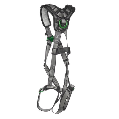 MSA V-FIT Harness w/Back & Shoulder D-Rings - Tongue Buckle Leg Straps - Shoulder Padding - Extra Small - 10194936