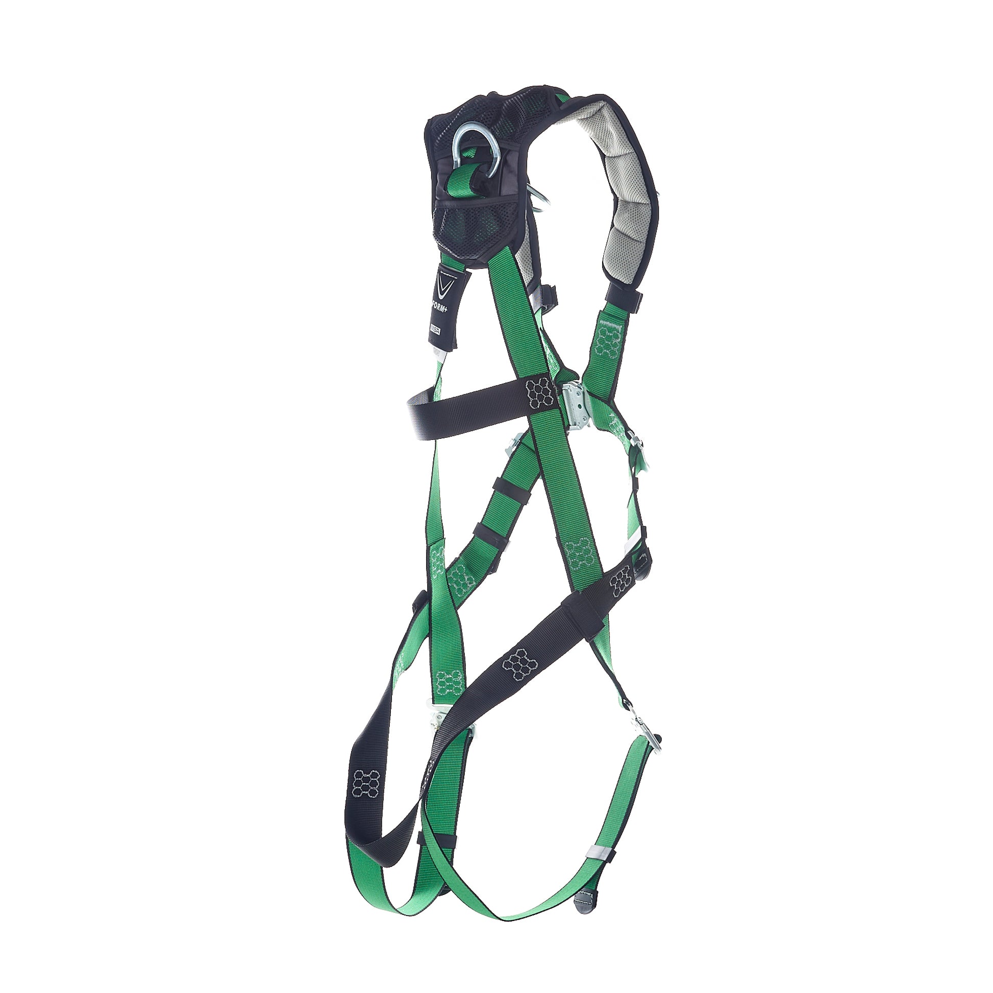 MSA V-FORM+ Harness w/Back, Front & Side D-Rings - Tongue Buckle Leg Straps - Standard - 10206137