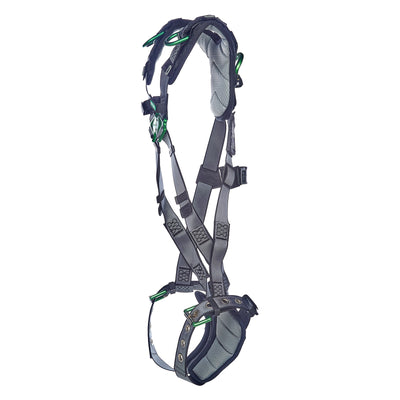 MSA V-FIT Harness w/Back & Shoulder D-Rings - Tongue Buckle Leg Straps - Shoulder & Leg Padding - Super Extra Large - 10195030