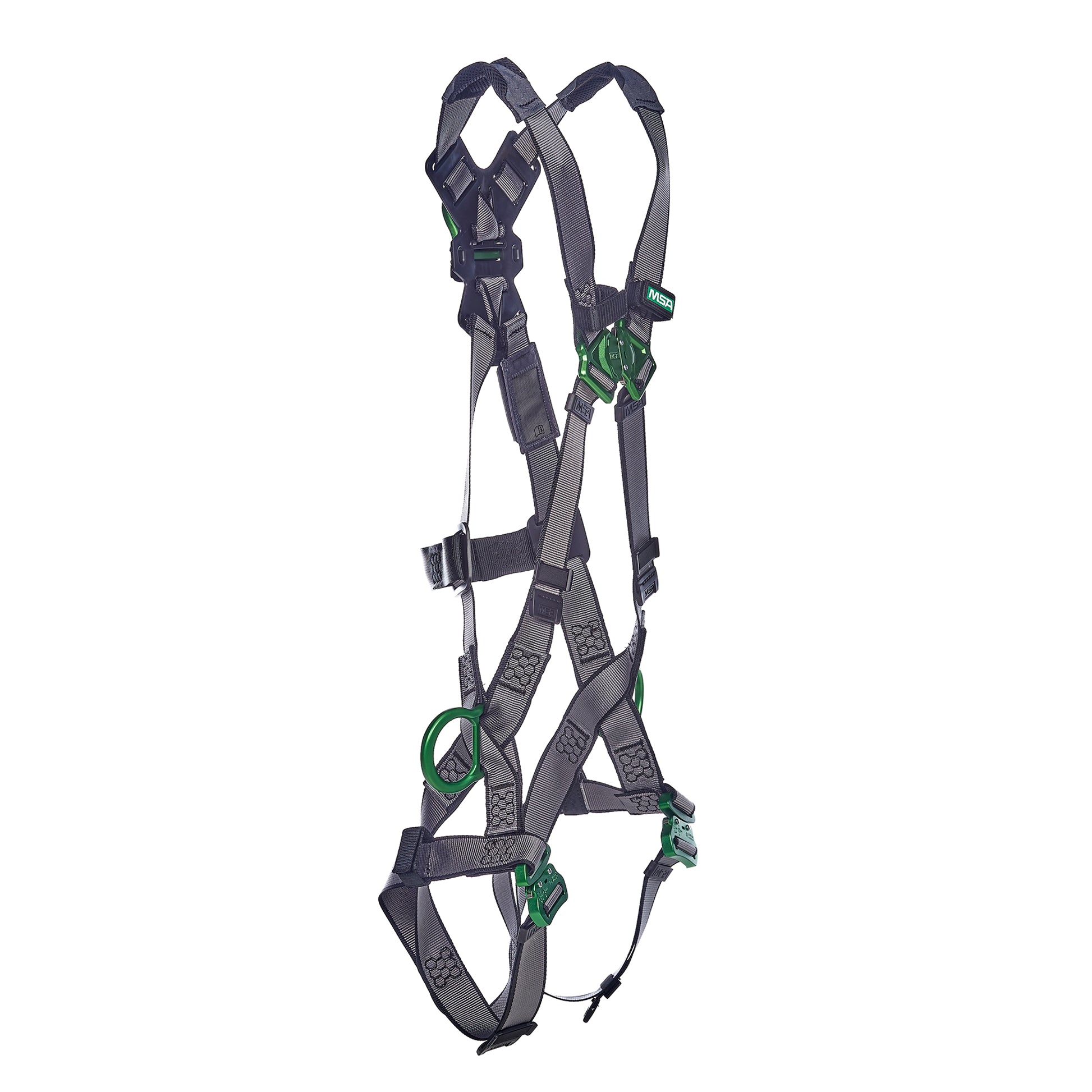 MSA V-FIT Harness w/Back & Side D-Rings - Quick-Connect Leg Straps - Extra Large - 10195066