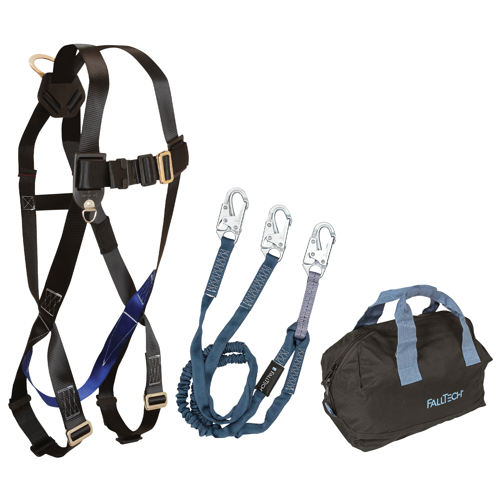 FallTech Harness and Lanyard 3-pc Kit Including Medium storage bag (7007 8259Y 5006MP) - KIT0759Y6P