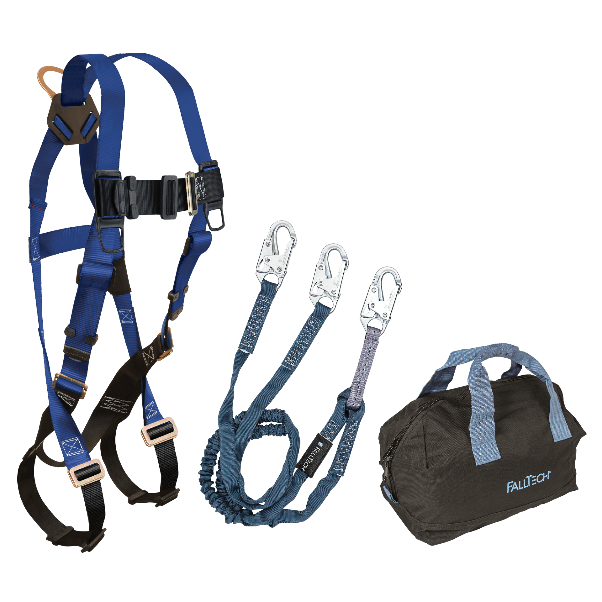 FallTech Harness and Lanyard 3-pc Kit Including Medium Storage Bag (7015 8259Y 5006MP) - KIT1559Y6P