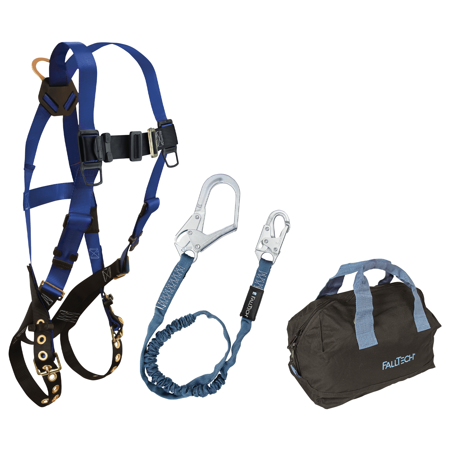 FallTech Harness and Lanyard 3-pc Kit Including Medium Storage Bag (7016 82593 5006MP) - KIT165936P