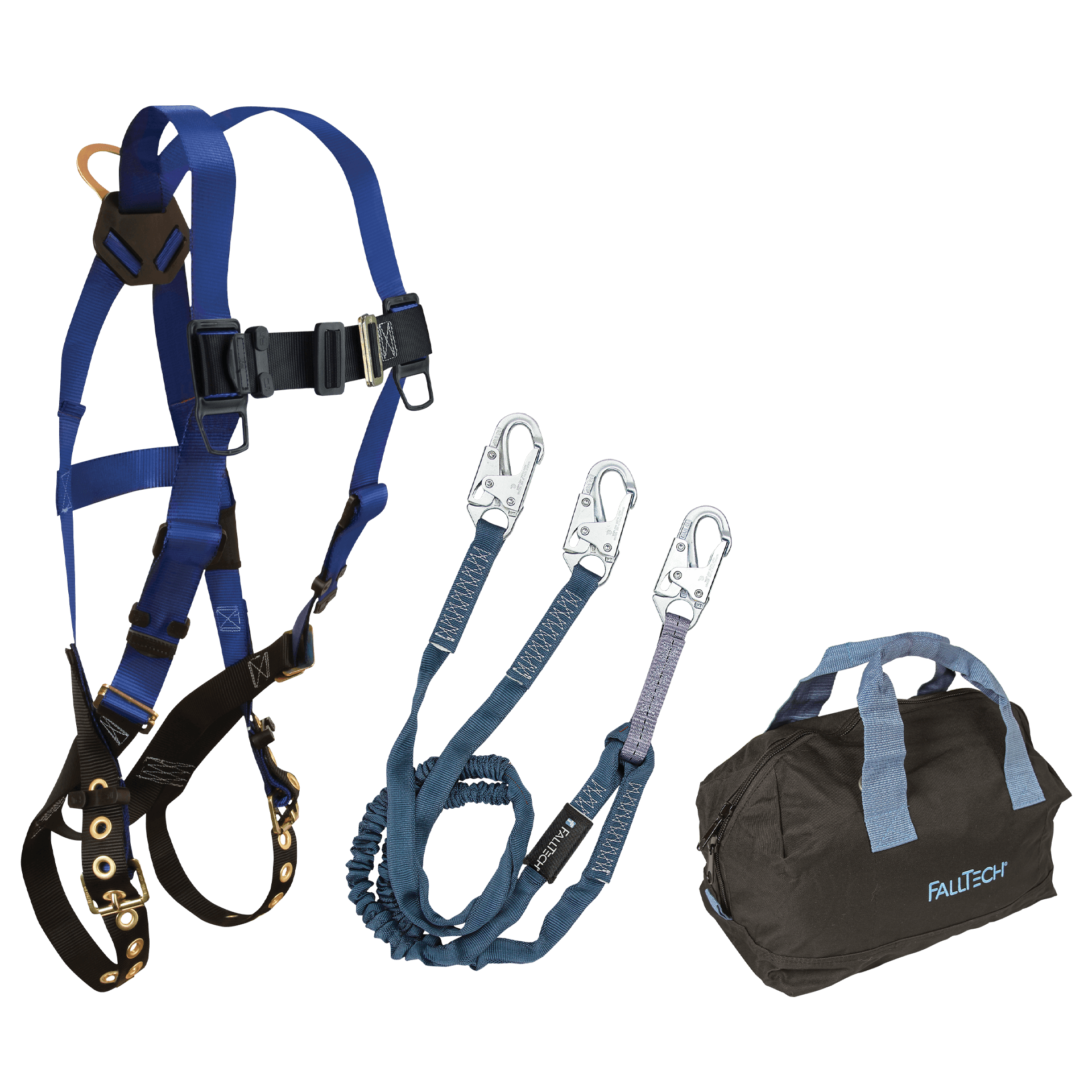 FallTech Harness and Lanyard 3-pc Kit Including Medium Storage Bag (7016 8259Y 5006MP) - KIT1659Y6P