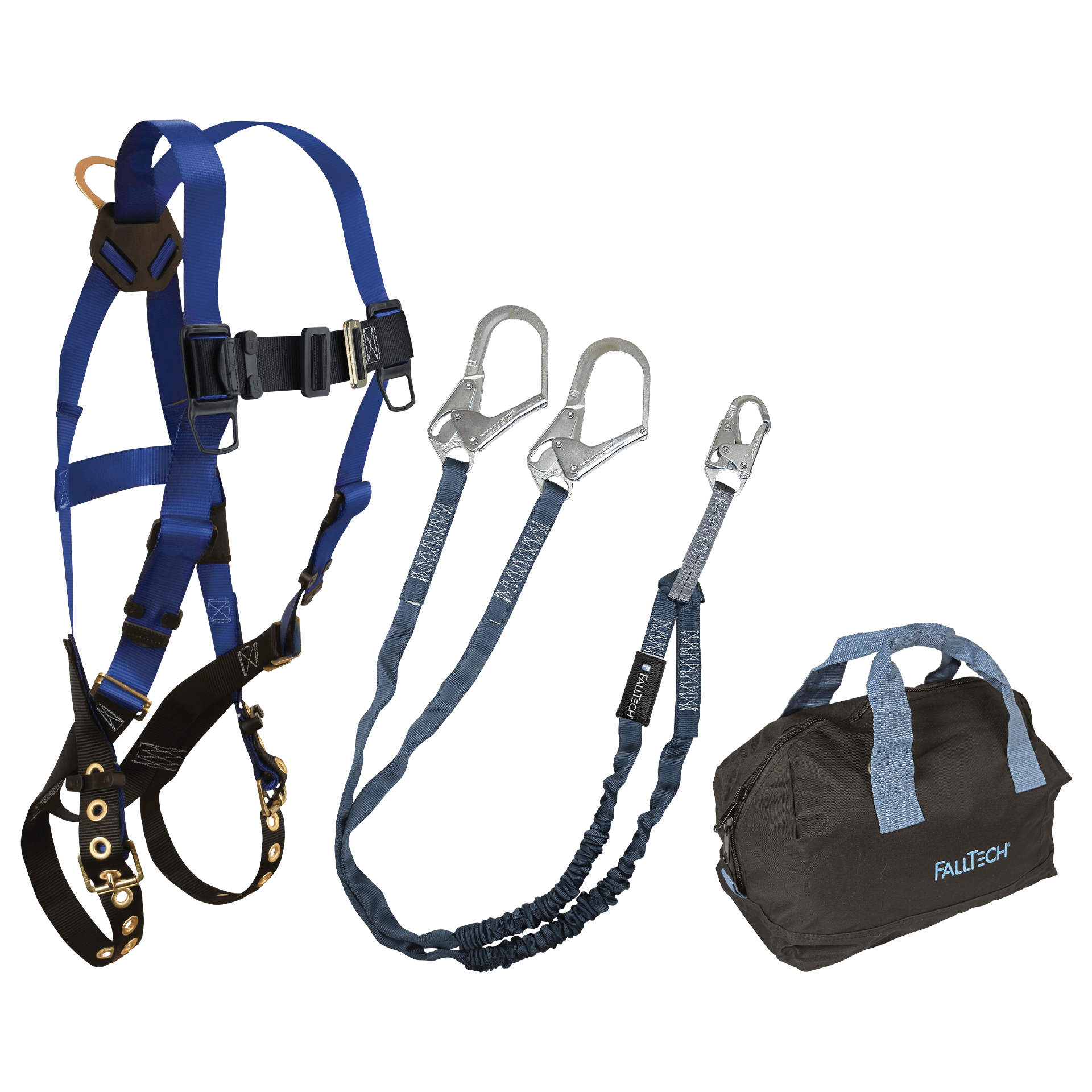 FallTech Harness and Lanyard 3-pc Kit Including Medium Storage Bag (7016 8259Y3 5006MP) - KIT169Y36P