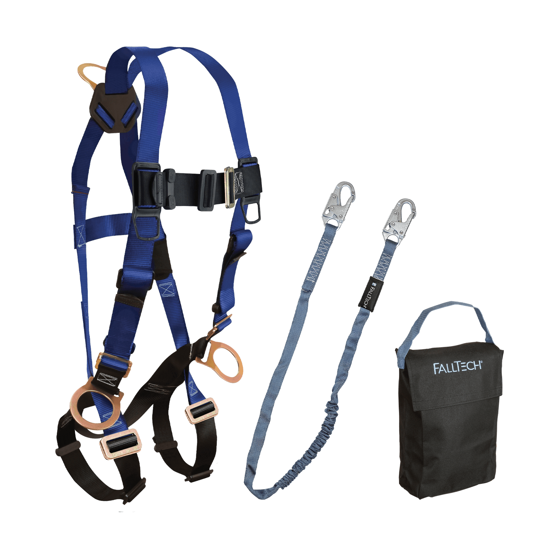 FallTech Harness and Lanyard 3-pc Kit Including Small Storage Bag (7017 8259 5005P) - KIT172595P