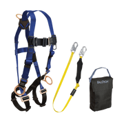 FallTech Harness and Lanyard 3-pc Kit Including Small Storage Bag (7017 8256LT 5005P) - KIT176LT5P
