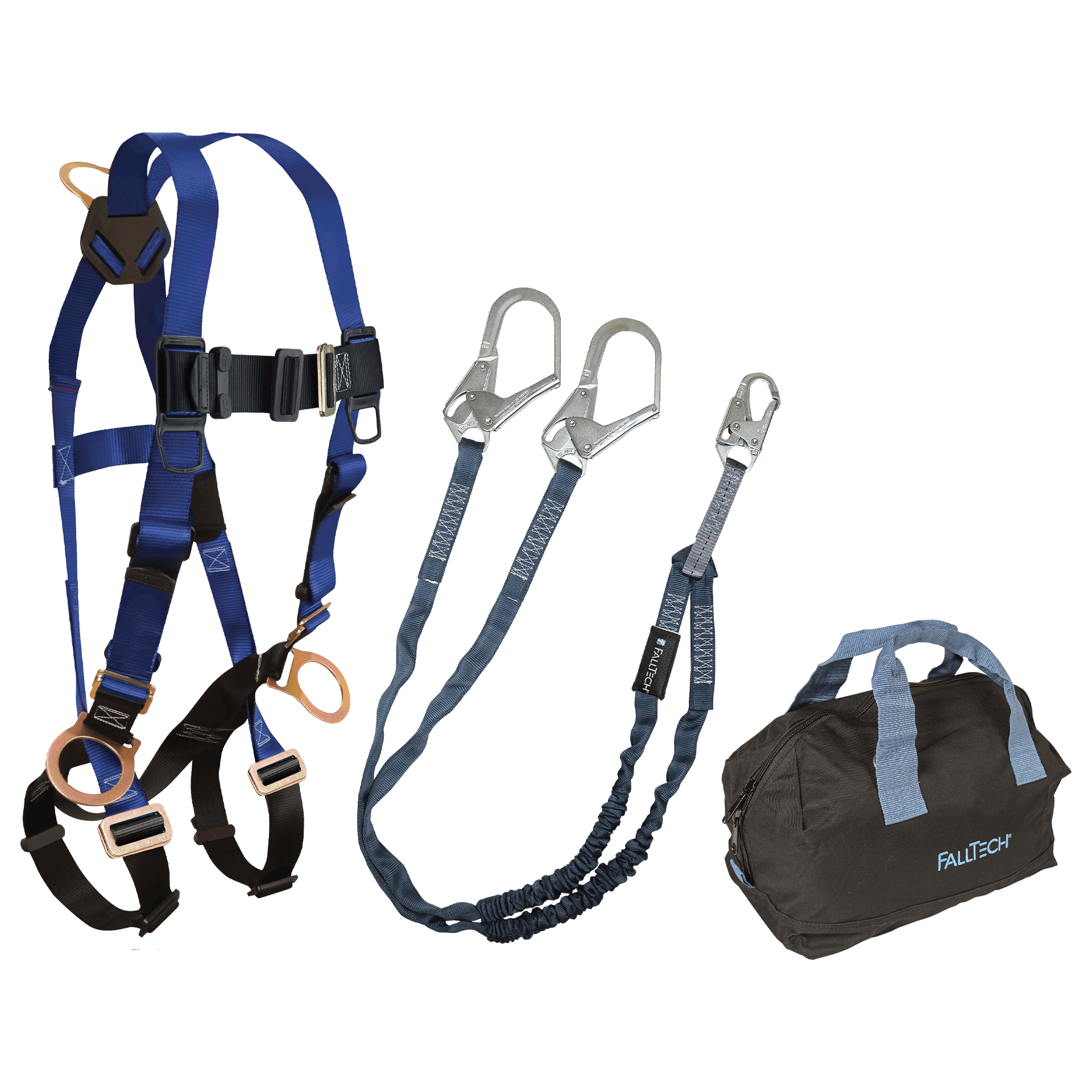 FallTech Harness and Lanyard 3-pc Kit Including Medium Storage Bag (7017 8259Y3 5006MP) - KIT179Y36P