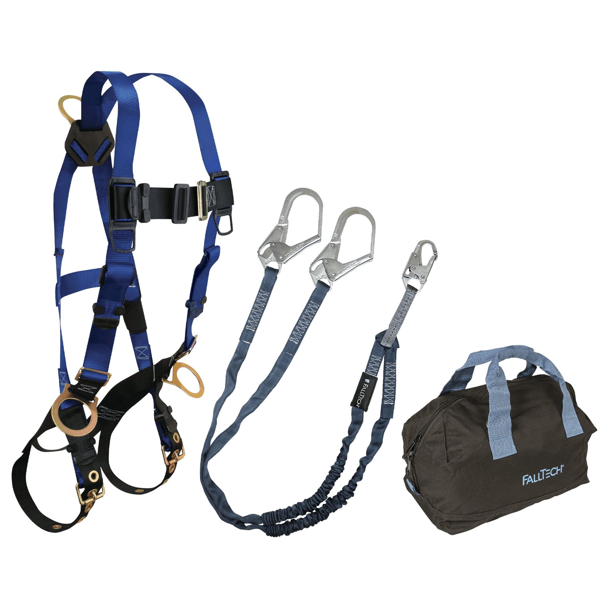 FallTech Harness and Lanyard 3-pc Kit Including Medium Storage Bag (7018 8259Y3 5006MP) - KIT189Y36P