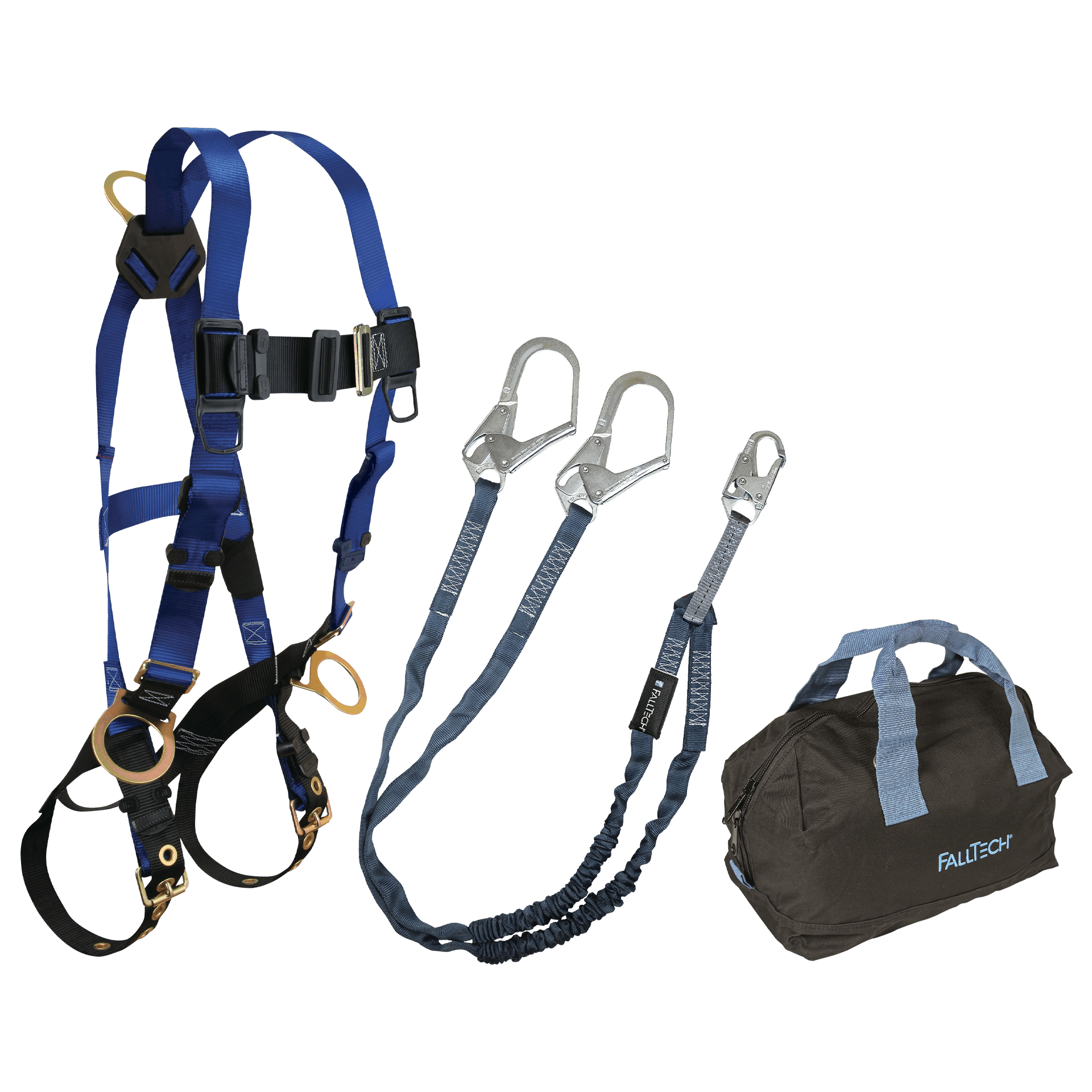 FallTech Harness and Lanyard 3-pc Kit Including Medium Storage Bag (7018 8259Y3 5006MP) - KIT189Y36P