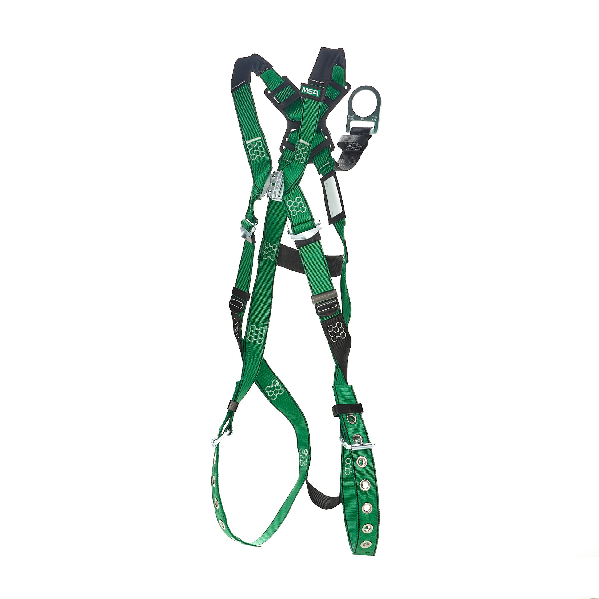 MSA V-FORM Harness w/Back D-Ring with D-Ring Extender - Tongue Buckle Leg Straps Quick Connect Chest Buckle - Extra Small - 10208274