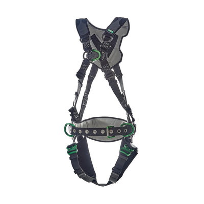 MSA V-FLEX Construction Harness w/Back, Front & Side D-Rings - Quick Connect Leg Straps - Super Extra Large - 10211345