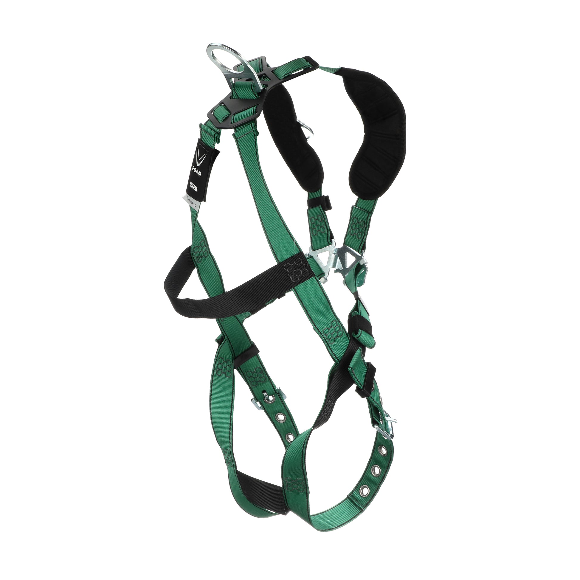 MSA V-FORM Harness w/Back & Shoulder D-Rings - Tongue Buckle Leg Straps - Extra Small - 10197218