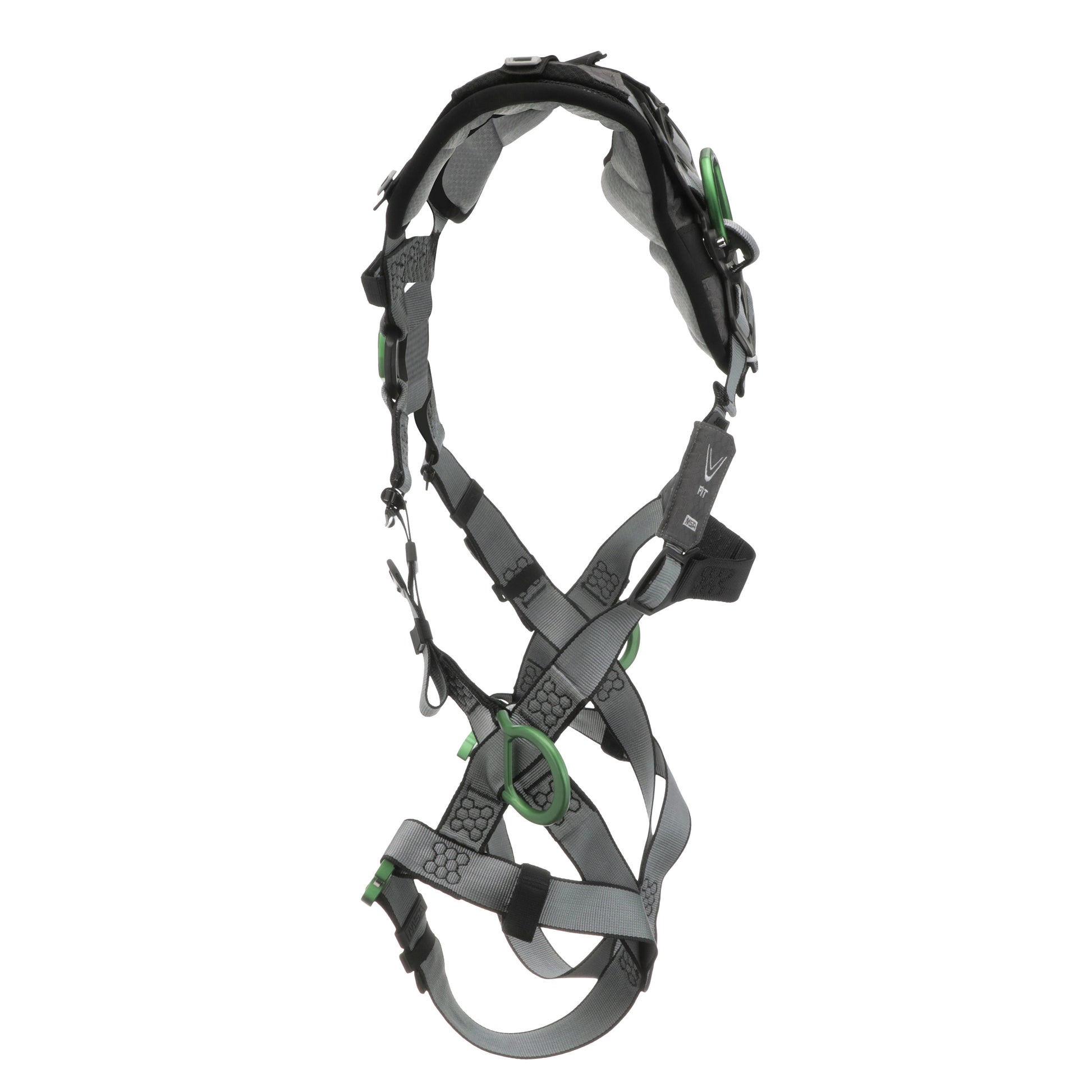 MSA V-FIT Harness w/Back, Front & Side D-Rings - Quick-Connect Leg Straps - Shoulder Padding - Extra Large - 10194865